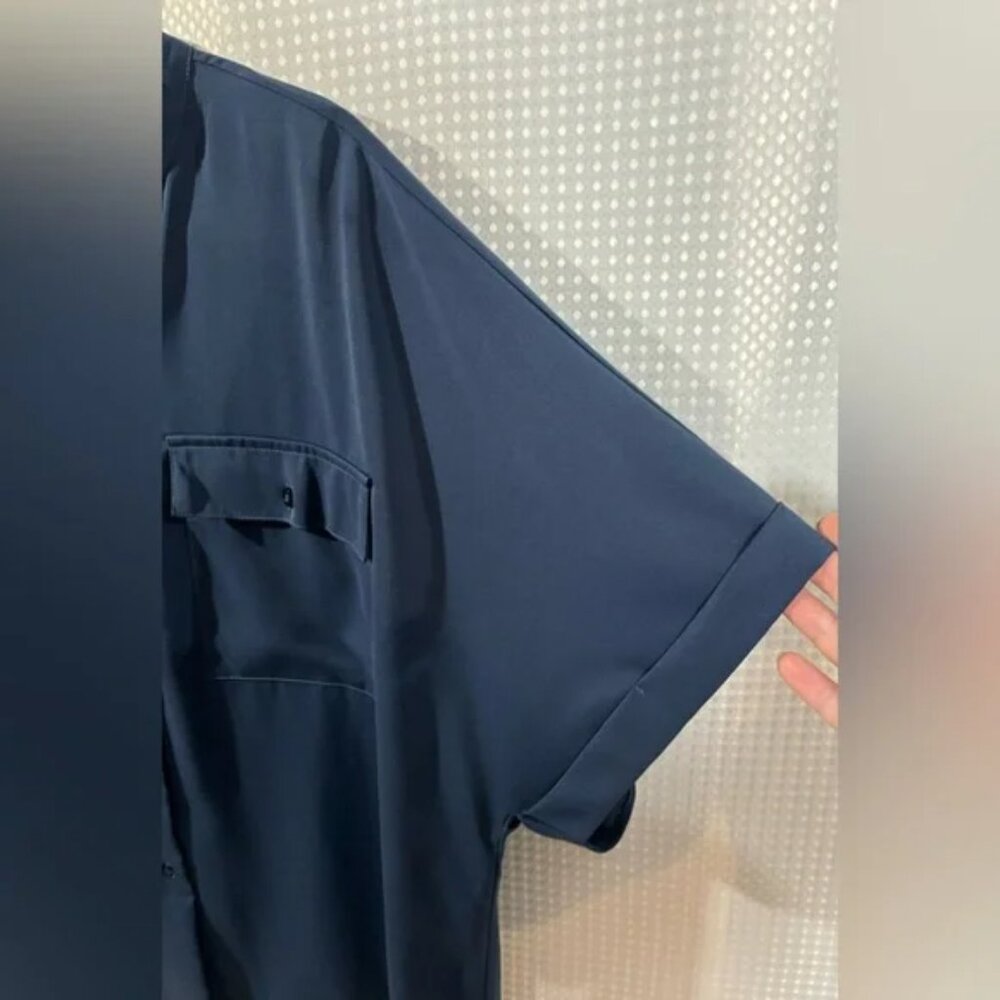 BloomChic Navy Button-Front Utility Blouse - Picture 3 of 6